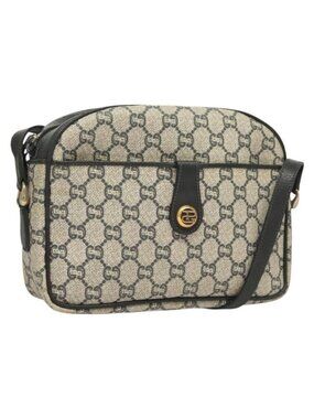 Authentic GUCCI GG Plus Supreme Shoulder Bag PVC Navy Gold